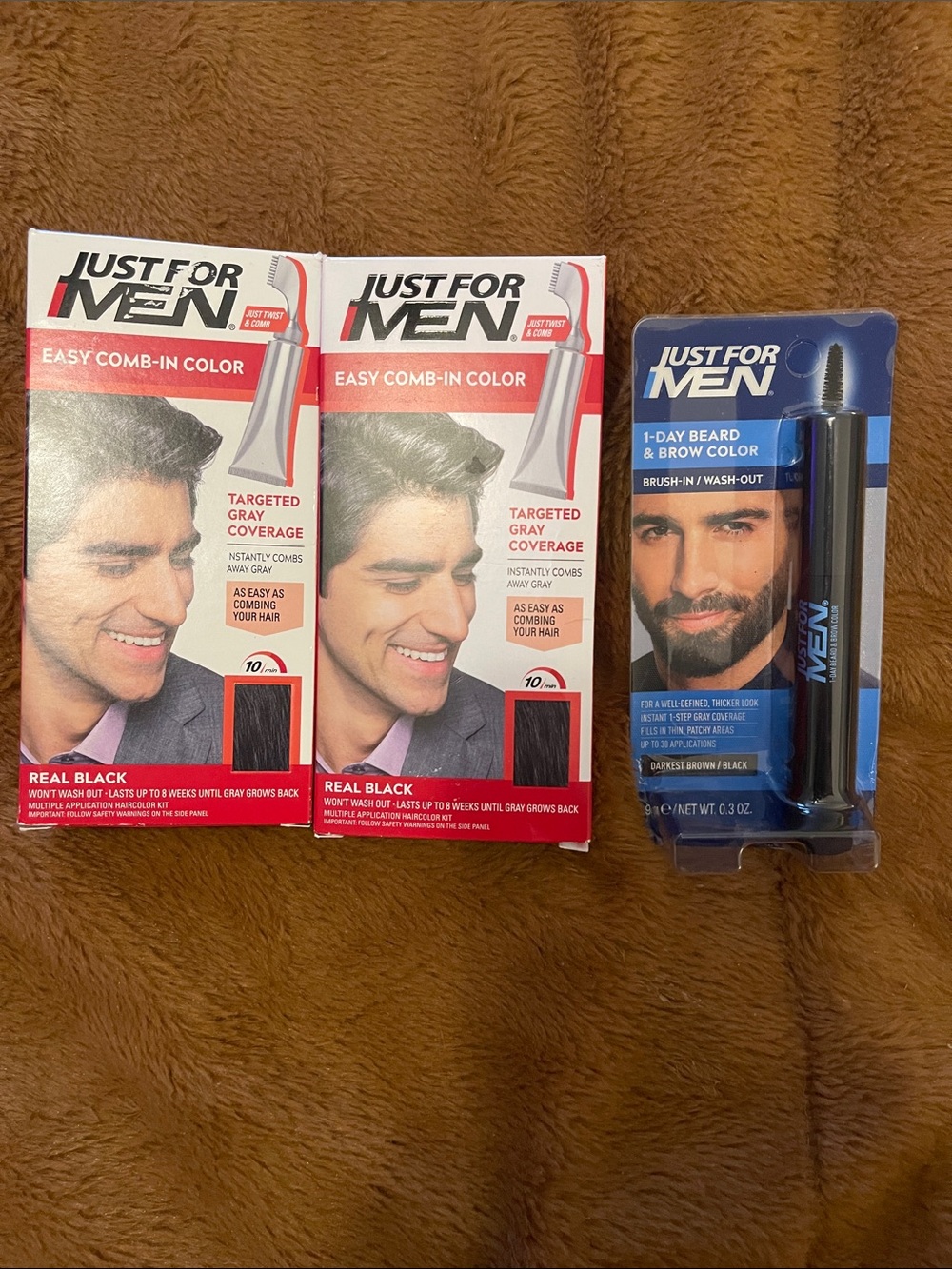 Just for men Real Black Easy Comb-In Color & Beard Color Set